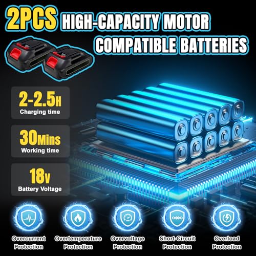 Zwei austauschbare 2000 mAh Lithium-Ionen-Akkus mit USB-C-Ladegerät für bis zu 120 Minuten Laufzeit total beim WingFly M...