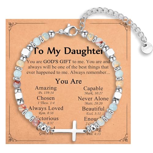 Image of Christian Gifts for Women Girls, Religious Cross Bracelet, Birthday Christmas Easter Baptism Confirmation First Communion Valentines Day Graduation Gifts for Her
