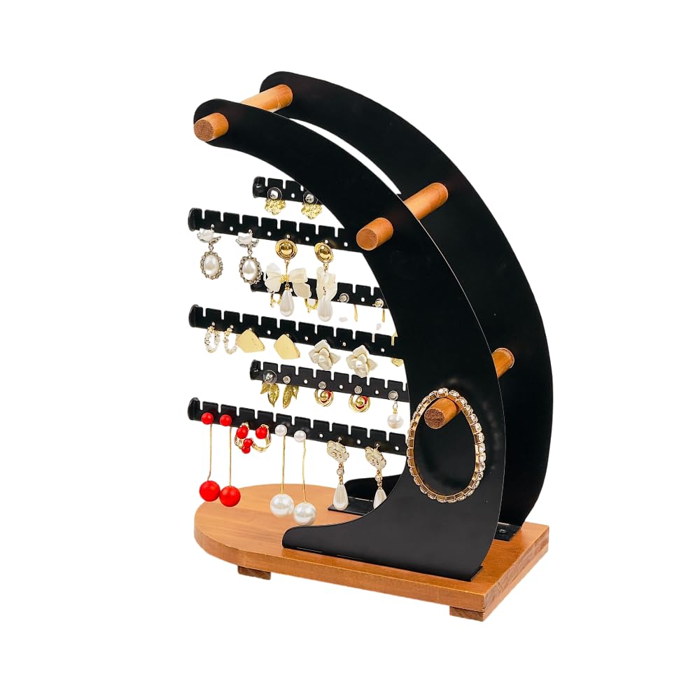 Spicalife “Smooth Sailing” Jewelry Display Stand - Sailboat-Shaped Organizer for Earrings, Necklaces & Bracelets | Metal & Wood Material, Elegant & Practical, Perfect Home Décor Piece