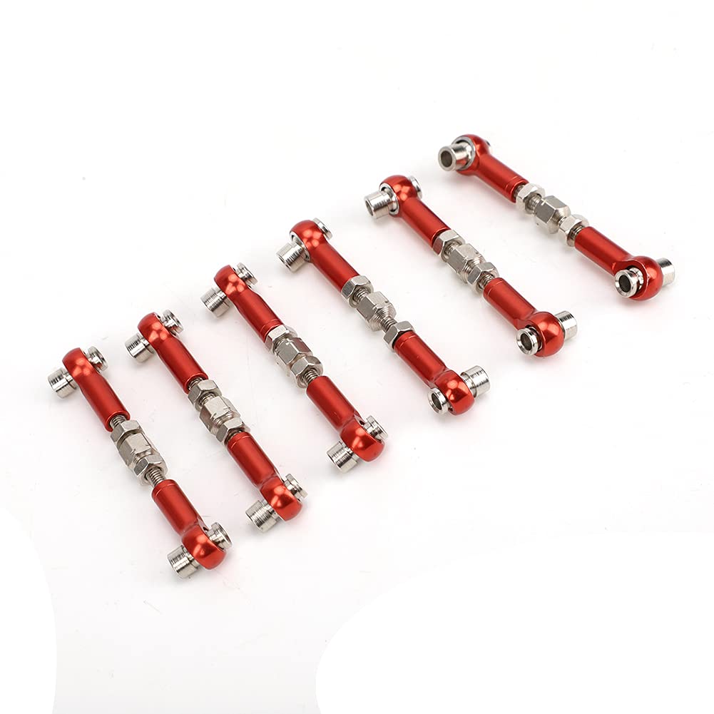 Set di 6 tenditori regolabili per auto RC Car 1/10 Car 47 mm (rosso)