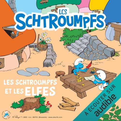 Diseño de la portada del título Les Schtroumpfs et les Elfes