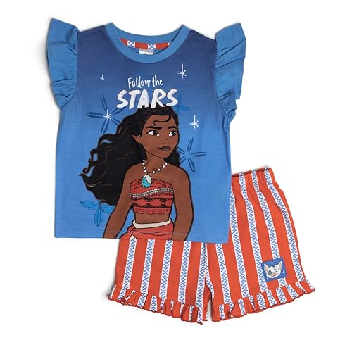Disney Moana Girls Pyjamas Shorts and Top Pjs Kids 2-3 Blue