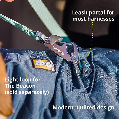 Ruffwear, Stumptown Quilted Dog Jacket, Insulated Water-Resistant Winter Coat with Reflective Trim & Leash Portal, Easy On/Off Buckles, Durable 300D Ripstop Cold-Weather Layer, Orion Blue, Small - Thumbnail 6