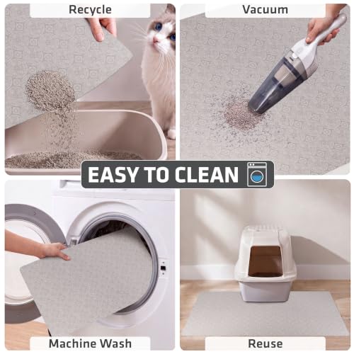 Image of Drymate Cat Litter Box Mat, Litter Trapping Mat, Beige, 29x36 XL