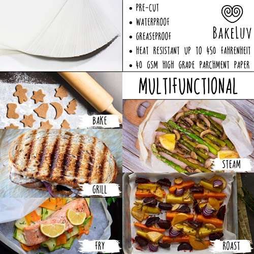 BAKELUV White Parchment Paper Sheets 12x16” | 200 Pcs | Non-Stick Precut Parchment Paper for Baking Sheets, Baking Paper, Unbleached Cookie Sheets, Wax Paper | Oven, Air Fryer, Grilling, Freezer