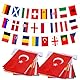 DOYUKY 2 Stück Fahnen Wimpelkette Fußball Deko Fußball Flaggenkette Länderflaggen für Fan Klub Verein Bars Biergarten Spiele(14x21cm-8m Länge)