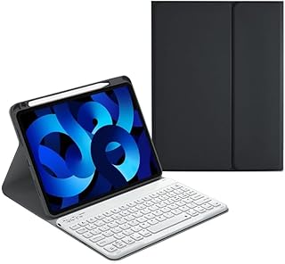 for iPad 10th Generation Case with Keyboard,Keyboard Case with Pencil Holder,Candy Detachable Bluetooth Keyboard Folio Case for iPad 10.9" 10th Gen(2022) (iPad 10th Gen, Black+White)