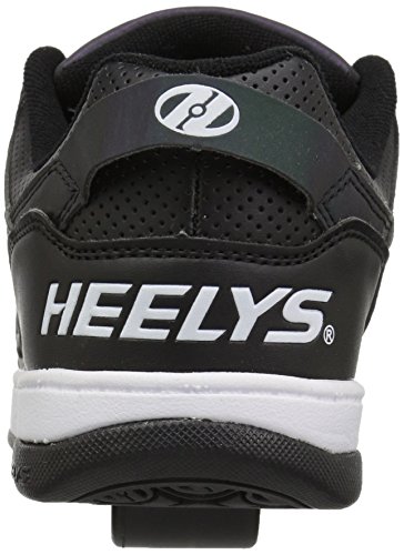 HEELYS Kids Voyager Shoes, Black Reflective/Black, 1 Little Kid US3