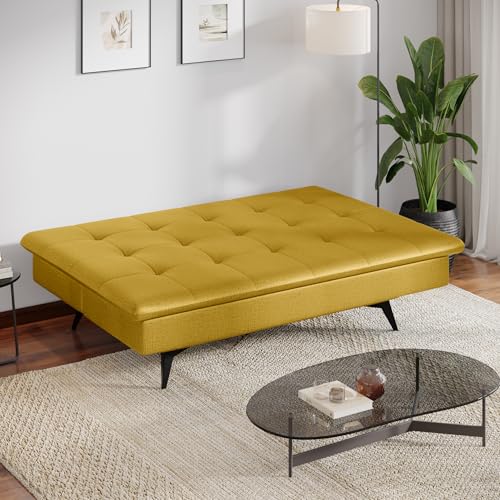 Image of Wakefit Flexia Sofa Cum Bed - Three Seater - Reflection Series Yellow