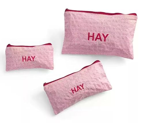 HAY ポーチ 3個セット 2025SS ヘイ Candy Mono Wash Bag Flat Set 耐水 バッグ トラベル 旅行 キャンディモノ 鞄 かばん バック ロゴ 北欧 レディース メンズ ユニセックス 海外正規品 (Light pink) [並行輸入品]のサムネイル
