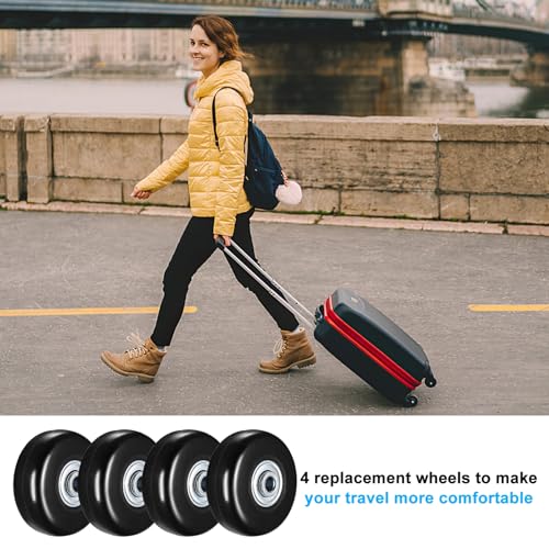 Koffer 50x18mm Ersatz Rollen für Koffer Ersatzräder, Gummi Ersatz Wheels für Gepäck Koffer Trolleys