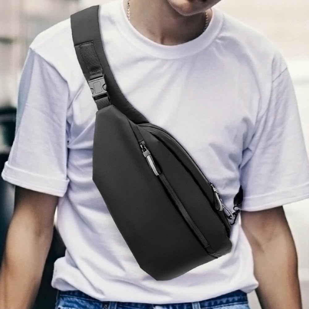 Crossbody Sling Bag, Anti-Diebstahl Herren Schultertasche, Wasserdicht Brusttasche Sling-Rucksack mit einem Riemen für Herren und Damen zur Freizeit, Reisen, Wandern, Fitnessstudio, Outdoor-Sport