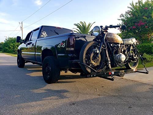 Goplus AT4338+XIN Motorcycle Hitch Carrier, 600Lbs Motorcycle Carrier Hitch Mount With Loading Ramp, Ratchet Straps, Dirt Bike Trailer thumb #7