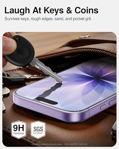 Image of SMARTDEVIL 3 Pack Tempered Glass for iPhone 17 Screen Protector, Anti Blue Light, Eye Protection, SGS Military-Grade Shatterproof, Fast & Easy Installation, Case Friendly Design