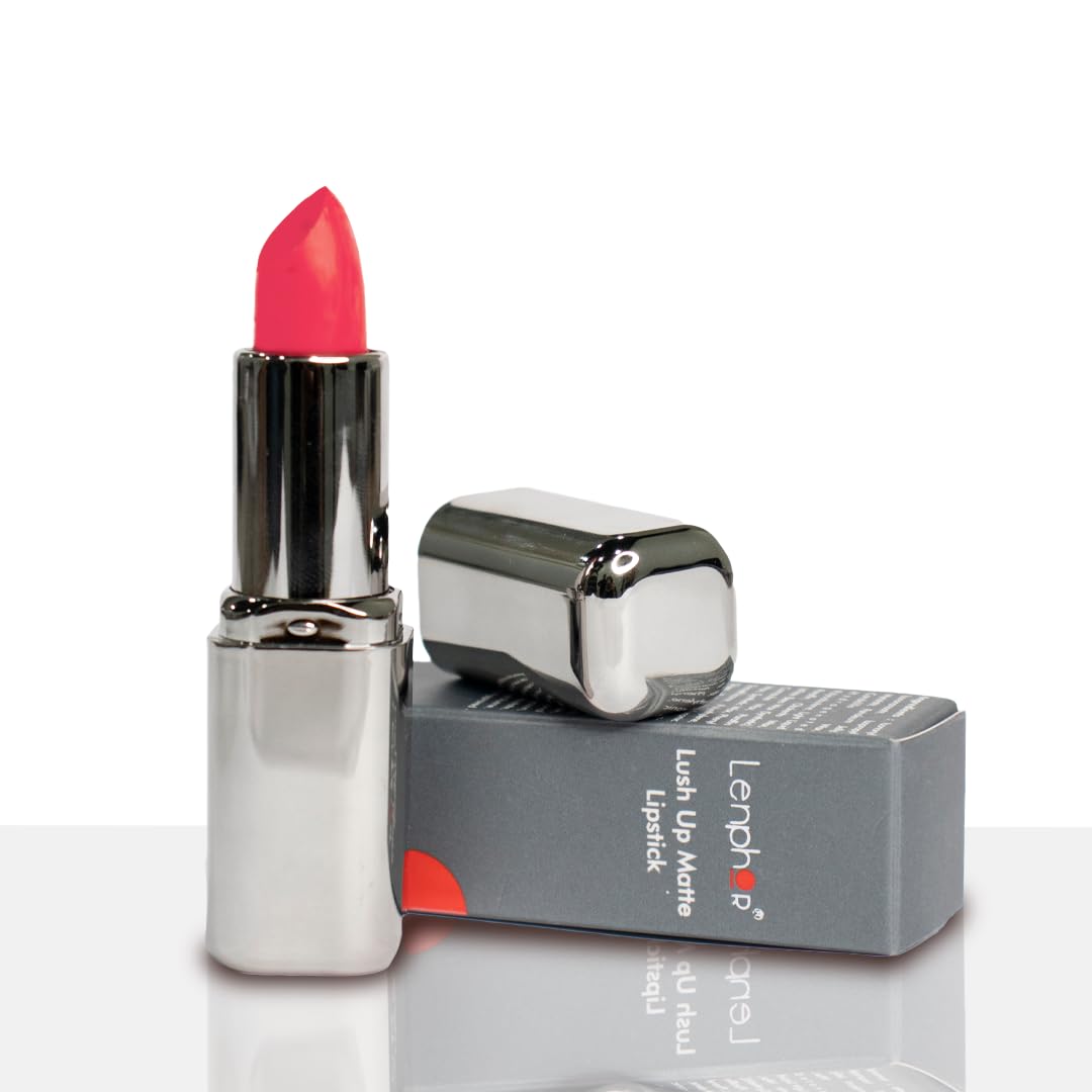 Lenphor Lush Up Matte Lipstick | Long Lasting & Lightweight Lipstick | Cerise Pink-image-26