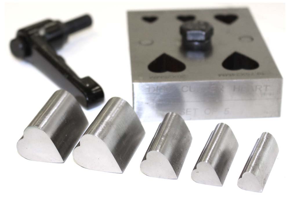 BENCH WIZARD 5 Pc Heart Shape Disc Cutter | Hardened Steel | Sizes: 10x12mm to 20x25mm | User-friendly Design | Perfect for Craft & Jewelry Making