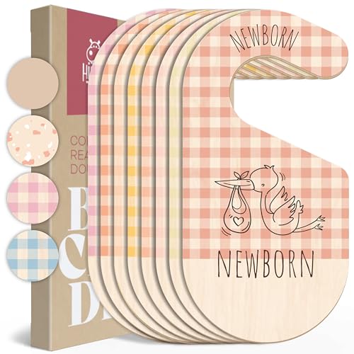 Image of HIPPOTALE Baby Clothes Organizer - Pink Baby Closet Dividers for Nursery Decor, Storage & Organization - 8 Size Closet Dividers for Hanging Clothes, Gender Neutral Nursery Must-Haves & Accessories