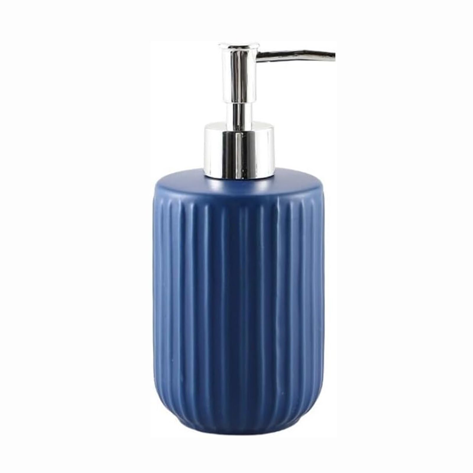 Kxaoxgrc Blu Glass Soap Lotion Dispenser Set, Less Steel Pump Ceramic Hand Soap Dispenser House Stripe E