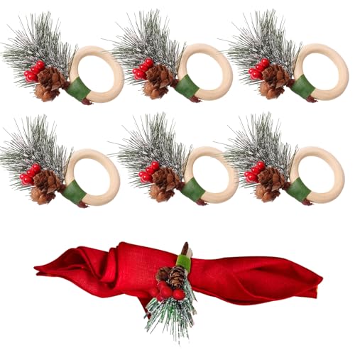 Phlognfy Weihnachten ServiettenRinges Holz, Weihnachten...