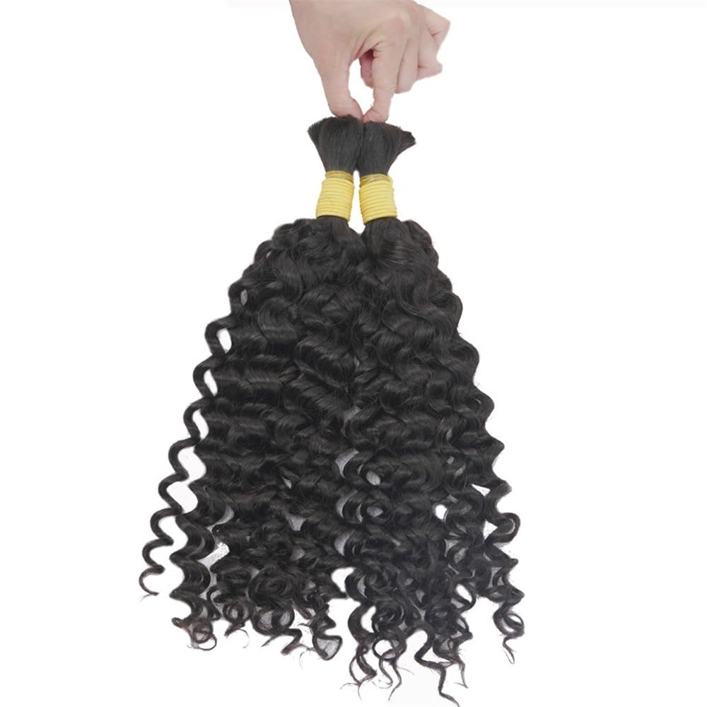 Splatanie włosów Przedłużki z włosów ludzkich Water Wave 100g 14-28 cali kręcone włosy ludzkie do zaplatania Kobieta(28 Inch)