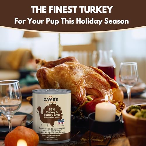 Daves-Pet-Food-Grain-Free-Wet-Dog-Food-95-Turkey-Turkey-Liver-Made-in-USA-Single-Source-Protein-Limited-Ingredients-Added-Vitamins-Minerals-125-oz-Cans-Case-of-12
