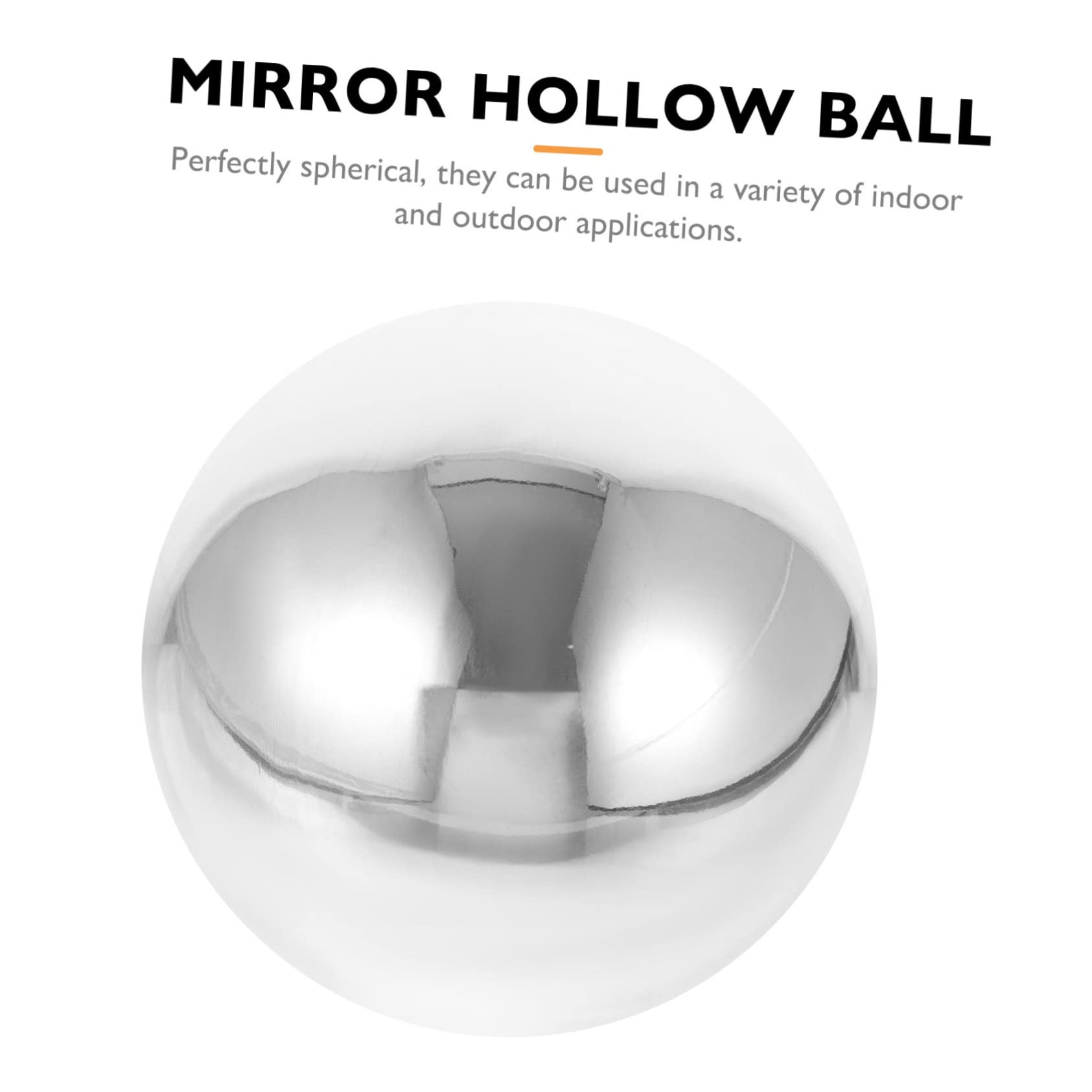 Sosoport 4pcs Stainless Steel Mirror Balls Decorative Orbs for Garden Home Mall Decor