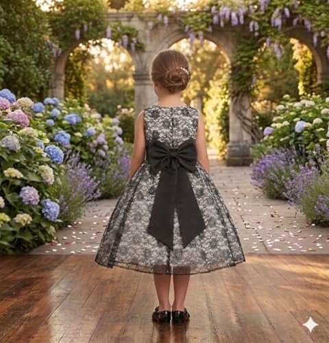 Image of Baby Girl's Poly Satin Flower Net Summer Knee Length Frock Kids Wear Birthday Dress