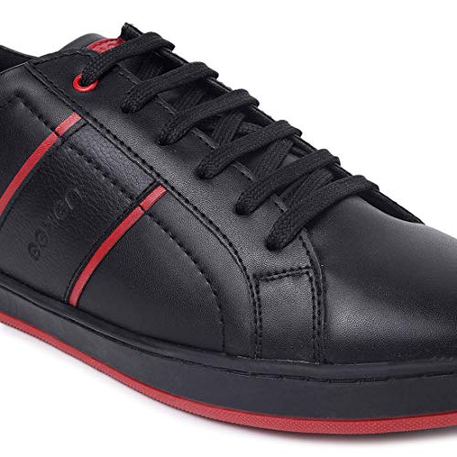 Image of eeken Black /Red Lifestyle Lightweight Casual Shoes for Men (by Paragon,Size-6)
