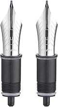 Set of 2 Number 8 Fountain Pen Replacement 1.1 Stub Nibs - Compatible with C2000, V800 and C80- Silver