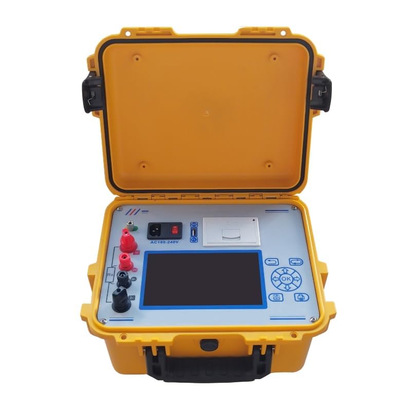20A Transformer Winding DC Resistance Tester Meter with Output Current 20A, 10A, 5A, 1A, 200mA, 100mA, ≤ 10mA Measuring Range 0.001Ω-20KΩ Uninterruptible Clock High-Speed ARM Control