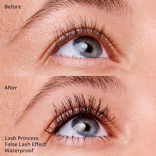 Image of Essence Lash PRINCESS false lash effect mascara waterproof, waterproof mascara, black, straight fibre brush, 12 ml (Pack of 2)
