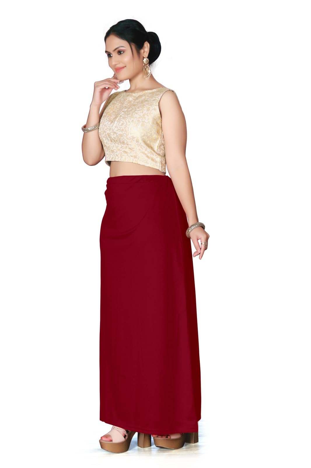 Saree Shapewear Petticoat Saree Skirt Saree Silhouette Smooth Stretchable Shape Wear Body Shaper Petticoat for Saree for Women with Drawstring-image-45