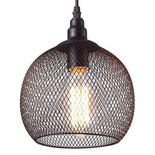Lustre industriel cage en métal pour illuminer votre salon ou cuisine