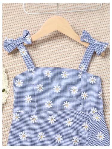 Floerns Girl's Floral Print Sleeveless Boho Dress Ruffle Hem Vacation Midi Dresses3