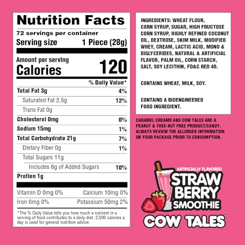 Goetze's Candy Strawberry Smoothie Cow Tales 72 unidades miniatura 2