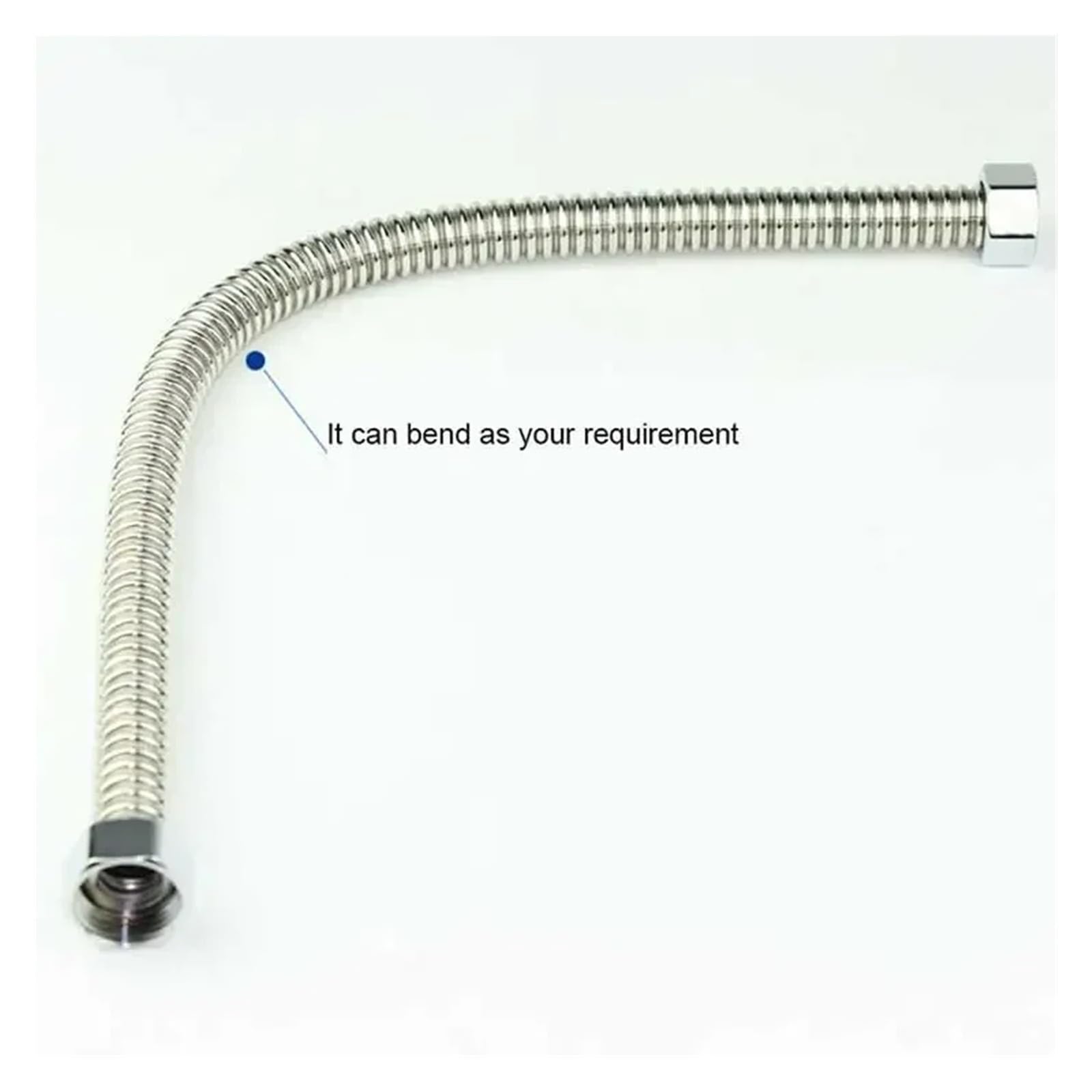Tubo flessibile corrugato in acciaio inossidabile G1/2"G3/4"G1" 2 pezzi, 20-200 cm(2pcsX 150cm,1 BSPP)