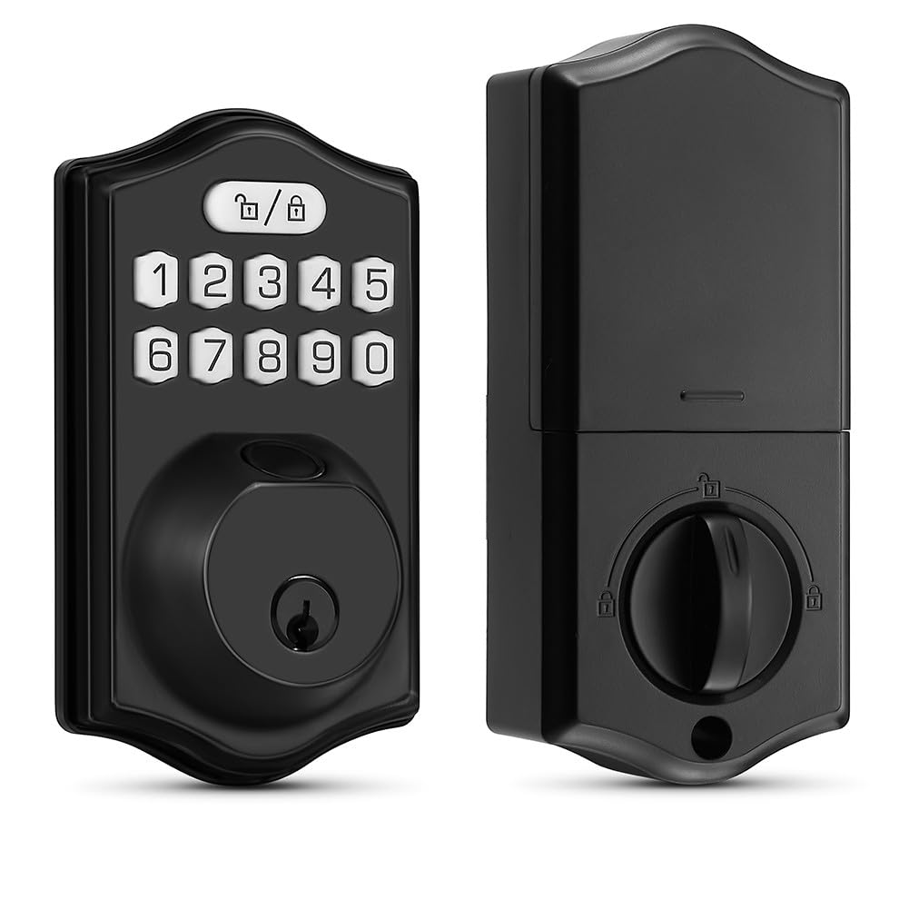 Schlüsselloses Türschloss mit Fingerabdruck und Passwort, IP65 wasserdicht, Zinklegierung, hintergrundbeleuchtete Tastatur, automatische Verriegelung, für Sicherheit zu Hause (Silber)