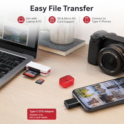 Image of USB 3.0 SD Card Reader 4 in 1 Memory Card Reader with Type C OTG Adapter Micro SD TF SDHC SDXC Card Reader for Camera Laptop PC MacBook Android iPhone Mobile Tablet USB C Adapter