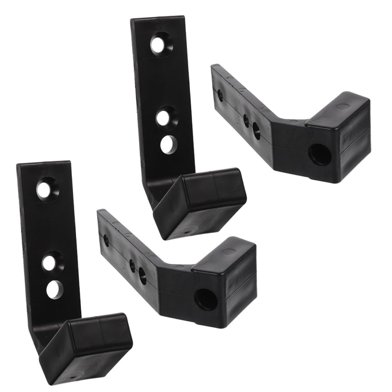Beavorty Porta Bilanciere da Muro in PC Nero, Supporto per Pesi Palestra Leggero e Facile da Installare, Set 4 Pezzi per Garage Gym e Uso Commerciale