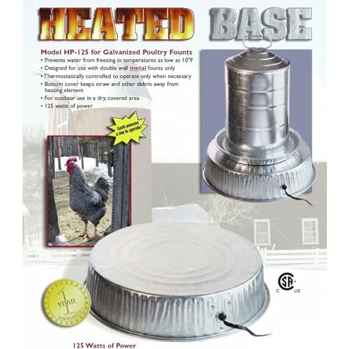 Farm Innovators Heated Base for Double Wall Metal Founts Poultry Waterer, 125W Outdoor Water Bowl Heater for Chickens, Turkeys, Ducks, and Geese by FARM INNOVATORS - Image 8
