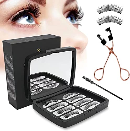 Magnetic Eyelashes without Eyeliner, Reusable Dual Magnetic Eyela...