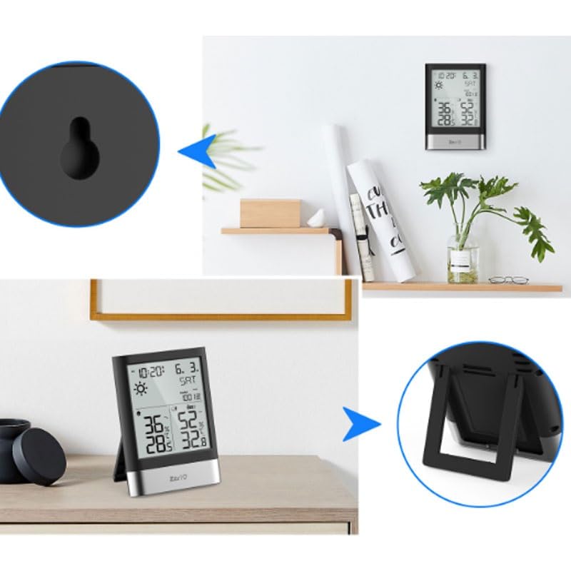 ABS Multifunctional The Thermometer Hygrometer with an Outdoor Unit Weather Clock