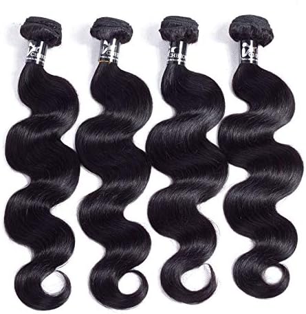 CHEEON Brazilian Virgin Hair Body Wave 4 Bundles 18 20 22 24 Inches 8A Grade Human Hair Bundles Body Wave Virgin Hair