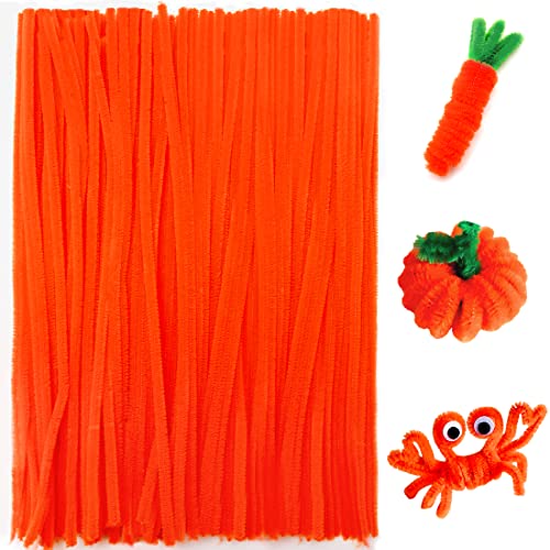 Image of Praisebank Orange Pipe Cleaners for Crafts, 200pcs, Chenille Stems for DIY Projecets, Arts & Crafts Supplies for Festival Party Decorations