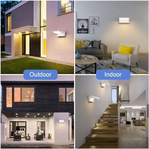 Éclairage mural extérieur IP65 blanc chaud 24W avec spot orientable