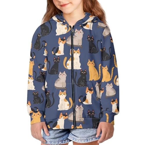 Image of Zipper Hoodie for Kids Full Zip Up Sweatshirt Active Coat Hooded Pullover with Pockets Size 6-16 Boys Girls