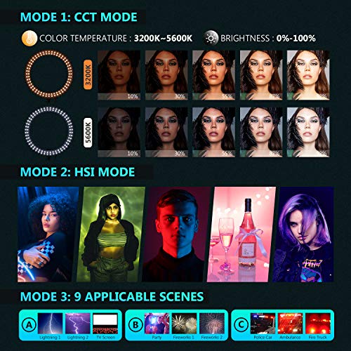 NEEWER Luce anulare RGB da 18 con supporto