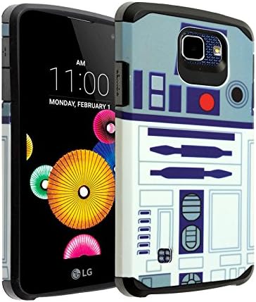LG Optimus Zone 3 Case, LG Rebel VS425 Case,LG K4 Case,LG Spree Case, DURARMOR Star Wars R2D2 Astromech Droid Robot Dual Layer Hybrid Shockproof Slim Fit Armor Air Cushion Drop Protection Case Cover
