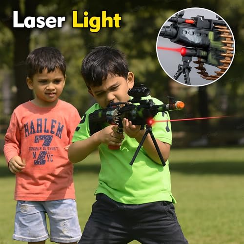 Image of zest 4 toyz 25 Musical Army Style Toy Gun for Kids with Music, Lights and Laser Light (Multi Color)