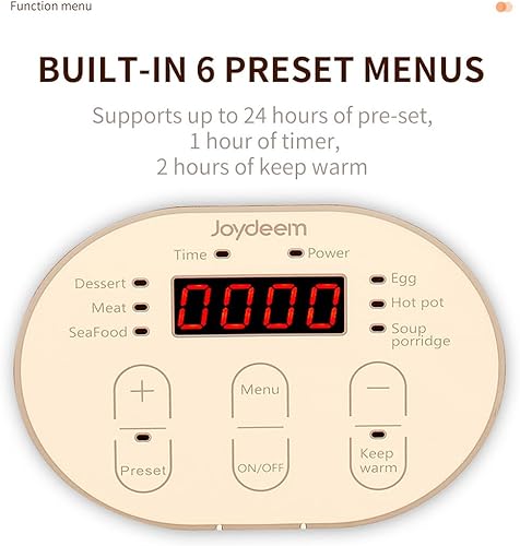 Miniatura 4 de Joydeem Vaporizador eléctrico de alimentos para cocinar, vaporizadores de verduras y alimentos de acero inoxidable de 2 niveles, gran capacidad de